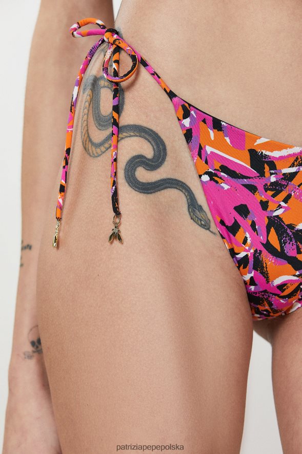 strój Patrizia Pepe streszczenie soczysta pomarańcza kobiety Dół bikini wiązany po bokach 866488238