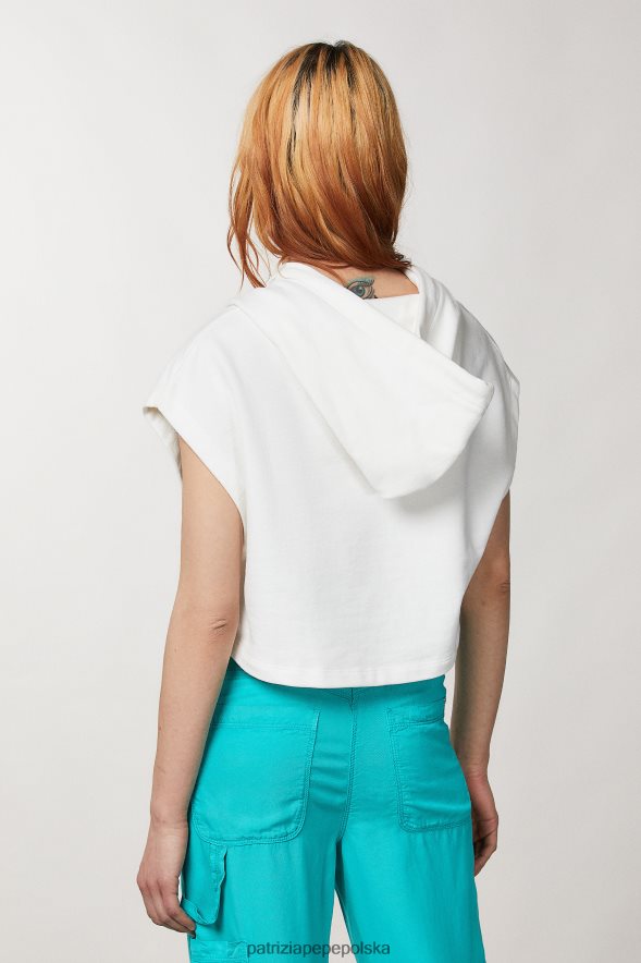strój Patrizia Pepe pościel biała kobiety Krótka bluza bez rękawów 866488207