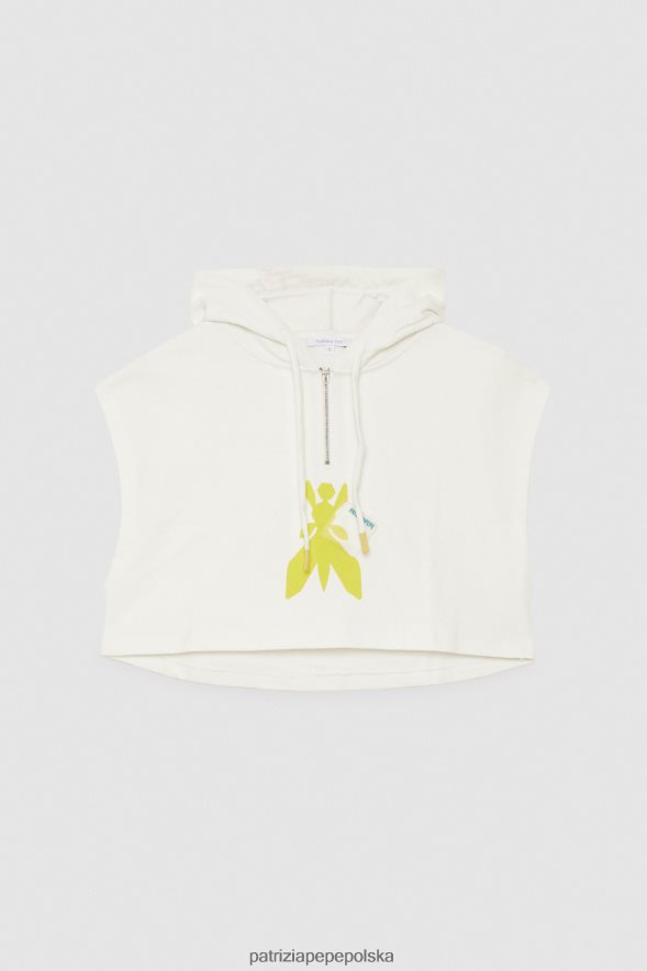 strój Patrizia Pepe pościel biała kobiety Krótka bluza bez rękawów 866488207