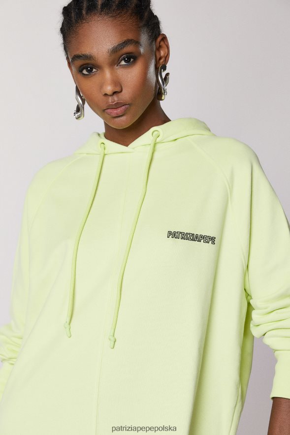 strój Patrizia Pepe słoneczna limonka kobiety oversize’owa bluza z kapturem 866488420