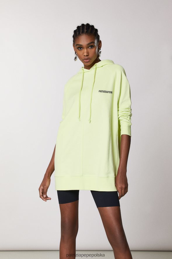 strój Patrizia Pepe słoneczna limonka kobiety oversize’owa bluza z kapturem 866488420