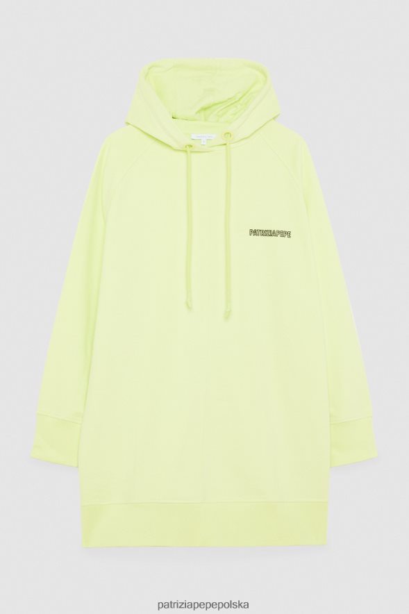 strój Patrizia Pepe słoneczna limonka kobiety oversize’owa bluza z kapturem 866488420