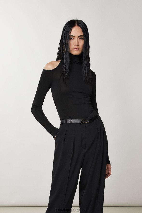 strój Patrizia Pepe Nero kobiety cienki sweterek z jerseyu 866488444
