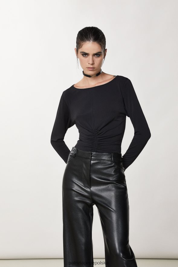 strój Patrizia Pepe Nero kobiety sweter z draperią 866488654