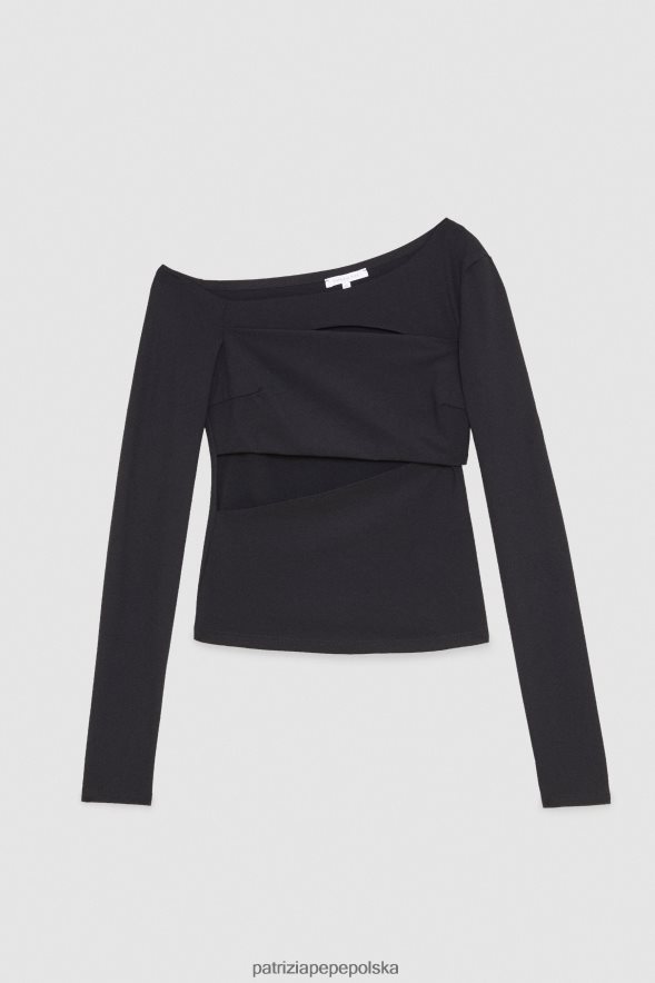 strój Patrizia Pepe Nero kobiety techniczny sweter z dżerseju 866488168