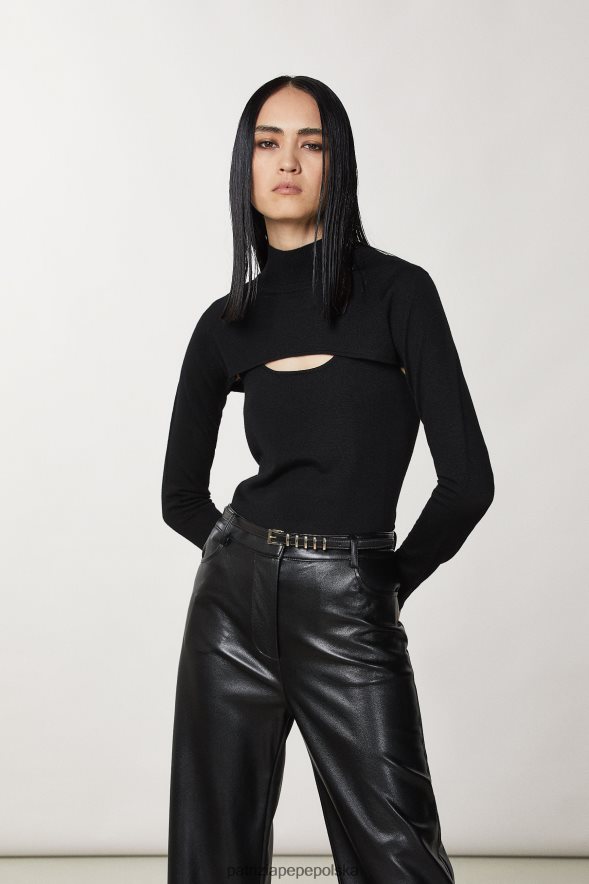 strój Patrizia Pepe Nero kobiety wełniane wzruszenie ramion 866488171