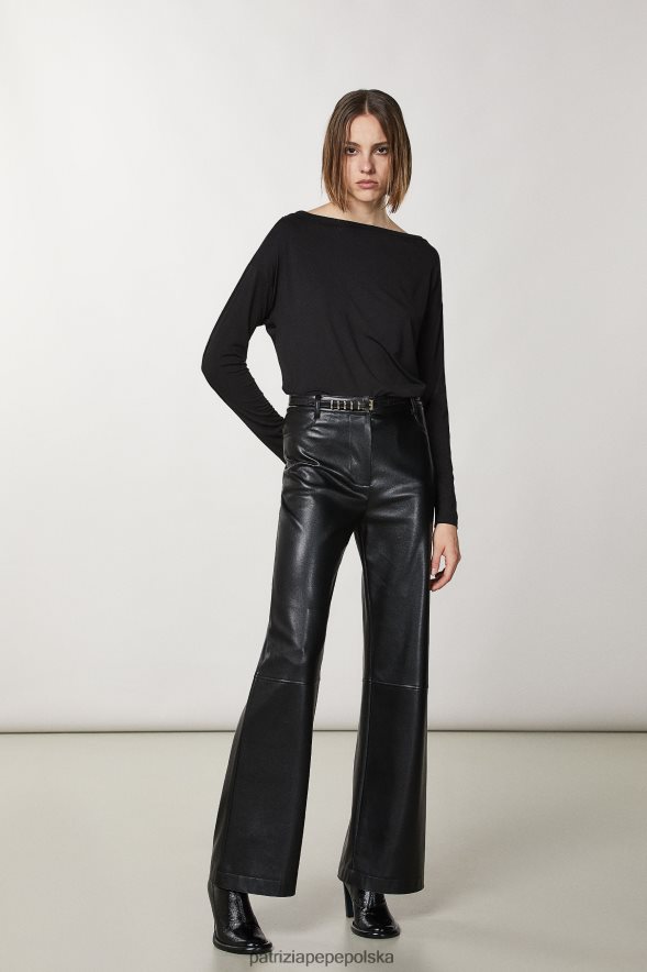 strój Patrizia Pepe Nero kobiety wiskozowy sweterek z kryształkami 866488155