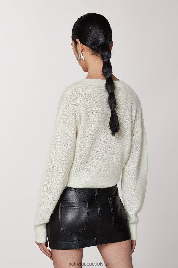 strój Patrizia Pepe biel kokosowa kobiety sweter z długim rękawem 866488574