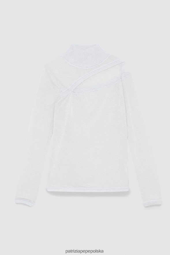 strój Patrizia Pepe mineralny szary lureks kobiety Lureksowy sweter o dopasowanym kroju 866488121