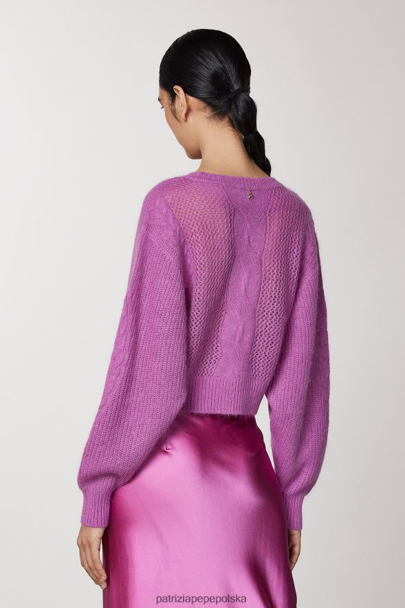 strój Patrizia Pepe orchidea fioletowa kobiety sweter z domieszką wełny 866488533