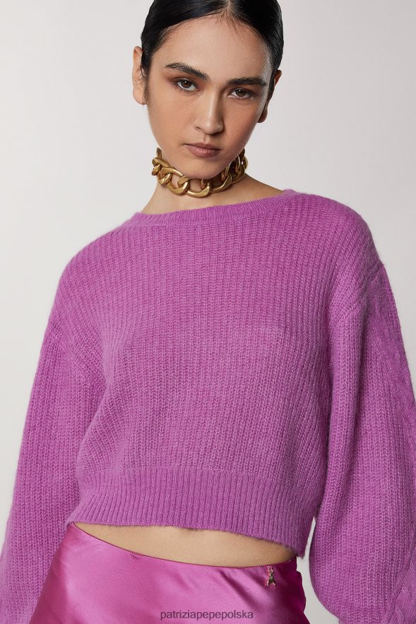 strój Patrizia Pepe orchidea fioletowa kobiety sweter z domieszką wełny 866488533