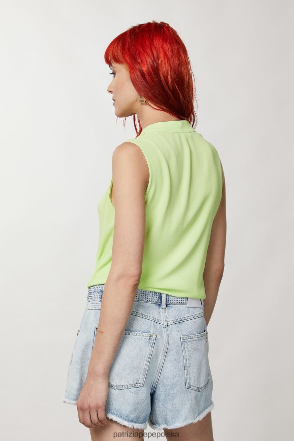 strój Patrizia Pepe letnia limonka kobiety bluzka na ramiączkach 866488333