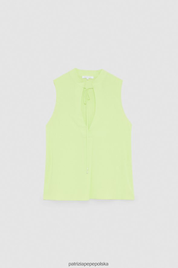 strój Patrizia Pepe letnia limonka kobiety bluzka na ramiączkach 866488333