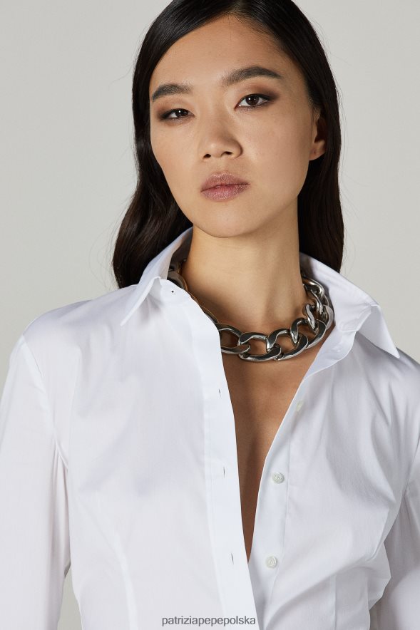 strój Patrizia Pepe Bianco Ottico kobiety koszula z długim rękawem 866488596