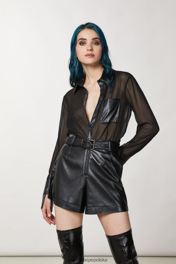 strój Patrizia Pepe Nero kobiety Koszula z krepy o regularnym kroju 866488164