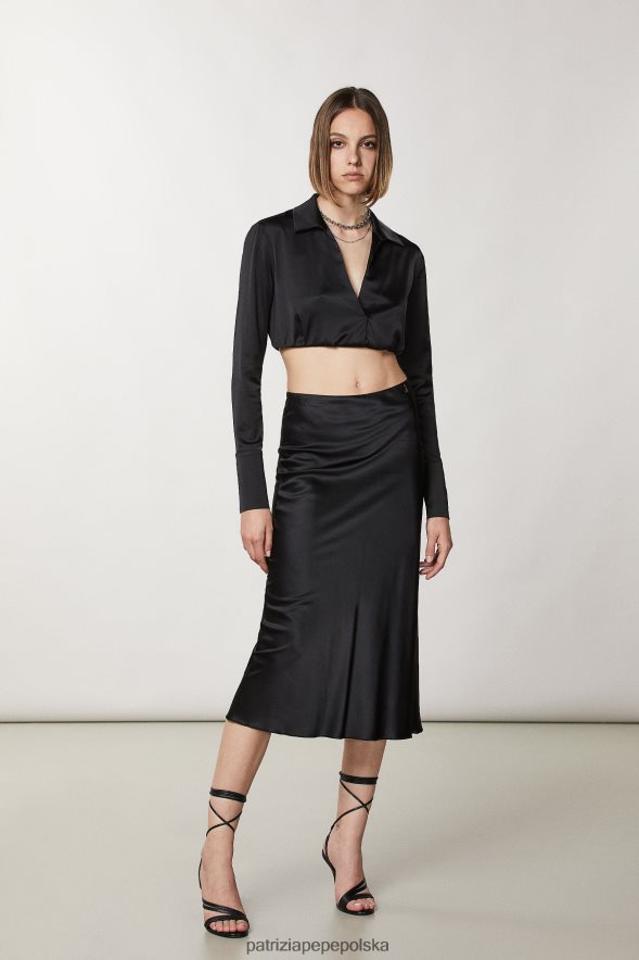 strój Patrizia Pepe Nero kobiety niezbędna, krótka koszula 866488180