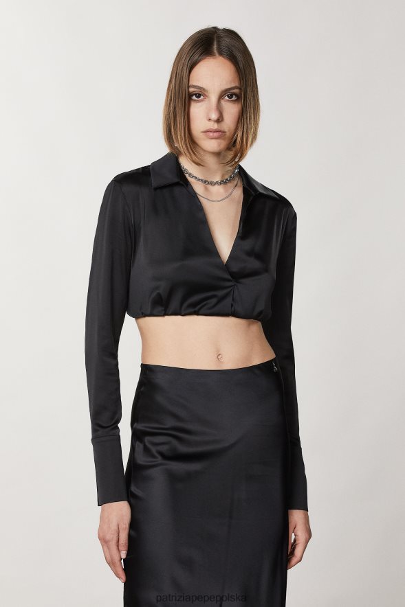 strój Patrizia Pepe Nero kobiety niezbędna, krótka koszula 866488180