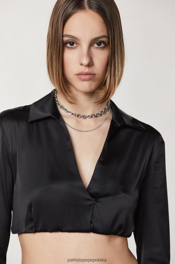 strój Patrizia Pepe Nero kobiety niezbędna, krótka koszula 866488180