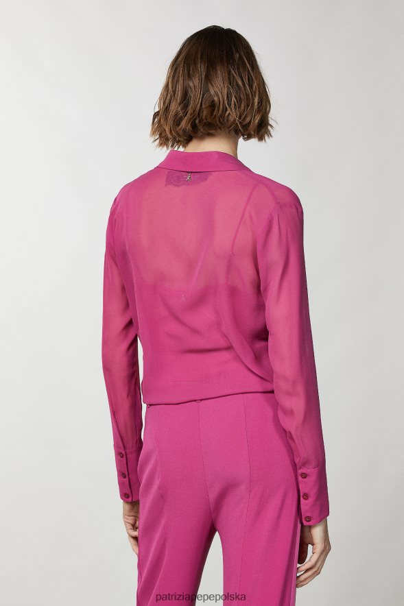 strój Patrizia Pepe ceremonia fuksja kobiety jedwabna koszula 866488615