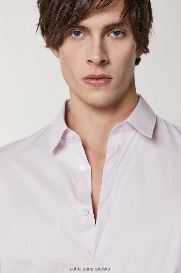strój Patrizia Pepe cisza orchidei mężczyźni bawełniana koszula o swobodnym kroju 8664881046
