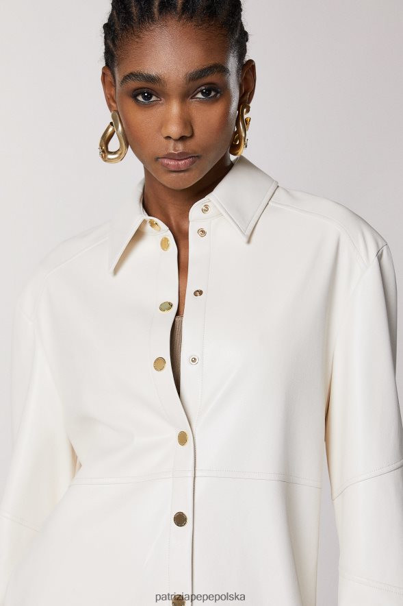 strój Patrizia Pepe gardenia biała kobiety niezbędna koszula 866488465
