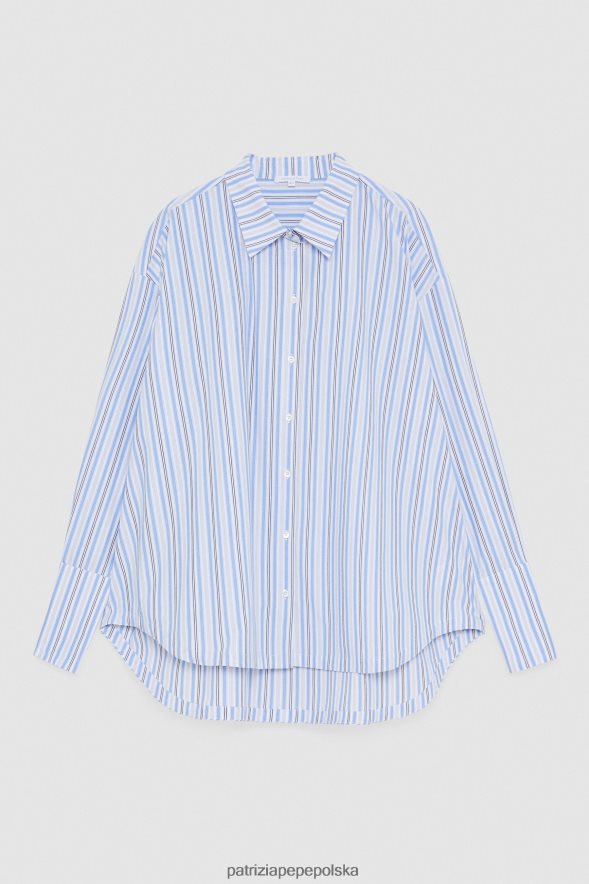 strój Patrizia Pepe letnie paski kobiety oversize’owa koszula z długim rękawem 866488187