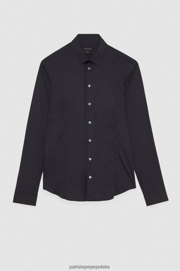 strój Patrizia Pepe marynarka królewska mężczyźni Koszula popelinowa o dopasowanym kroju 8664881049