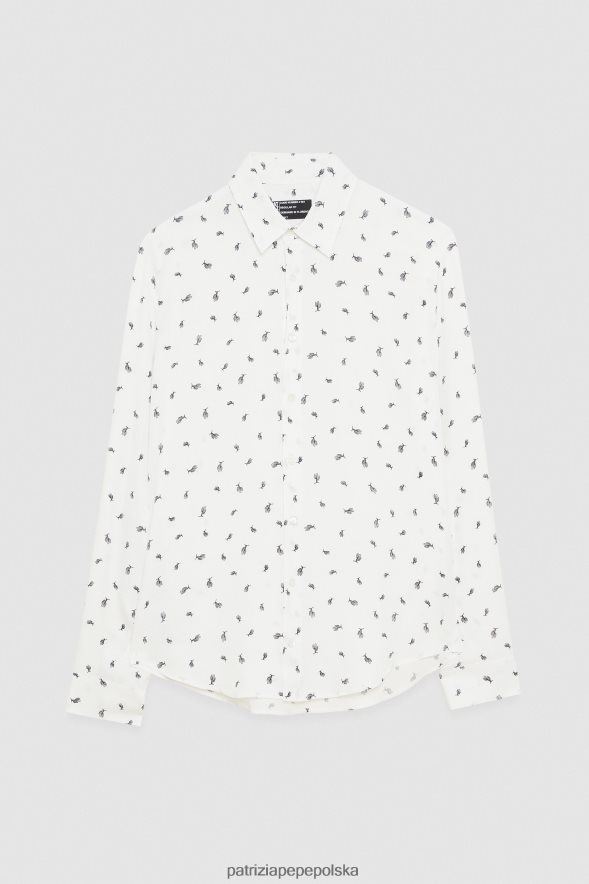 strój Patrizia Pepe mikrokaktus mężczyźni koszula ze wzorem diagonalnym 8664881029