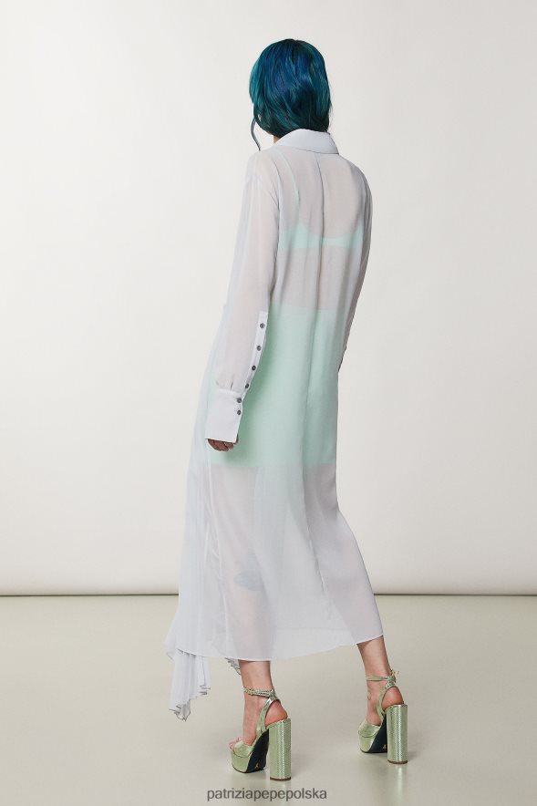 strój Patrizia Pepe mineralny szary kobiety plisowana sukienka z krepy 866488124