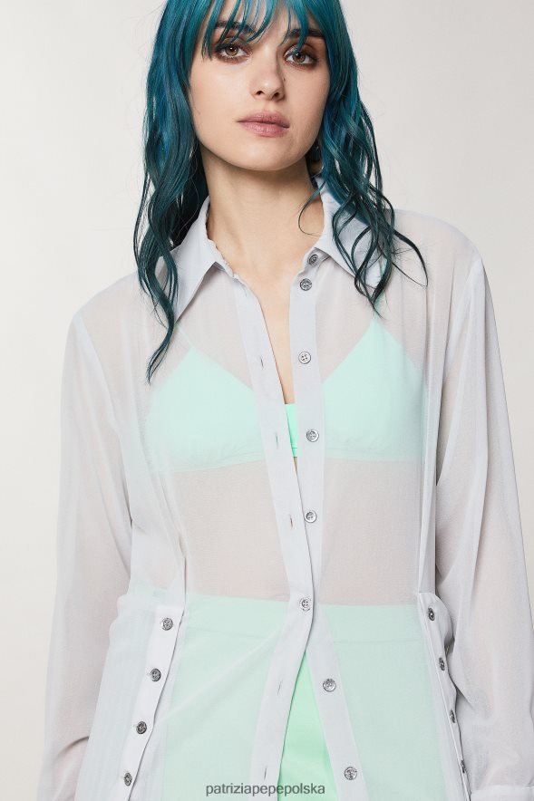 strój Patrizia Pepe mineralny szary kobiety plisowana sukienka z krepy 866488124