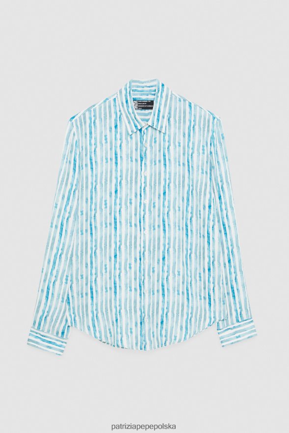 strój Patrizia Pepe nieregularne paski mężczyźni koszula ze wzorem diagonalnym 8664881014