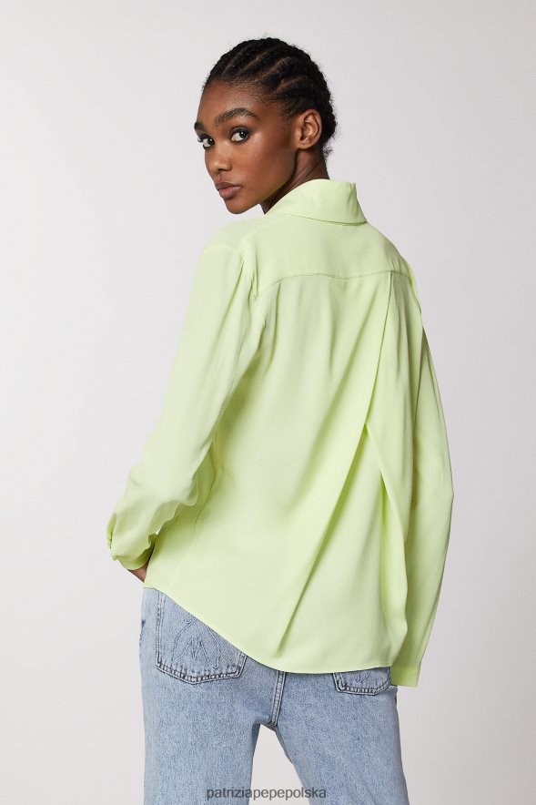 strój Patrizia Pepe słoneczna limonka kobiety wiskozowa koszula 866488418