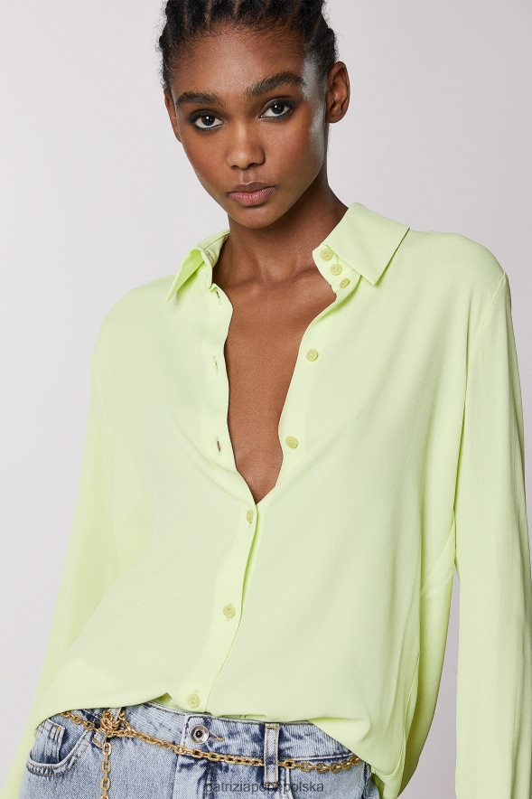 strój Patrizia Pepe słoneczna limonka kobiety wiskozowa koszula 866488418