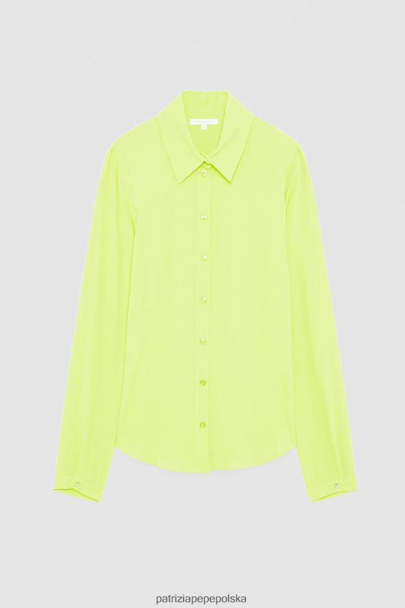 strój Patrizia Pepe słoneczna limonka kobiety wiskozowa koszula 866488418