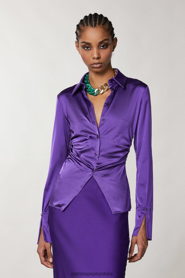 strój Patrizia Pepe seksowny fiolet kobiety Koszula z długim rękawem 866488345