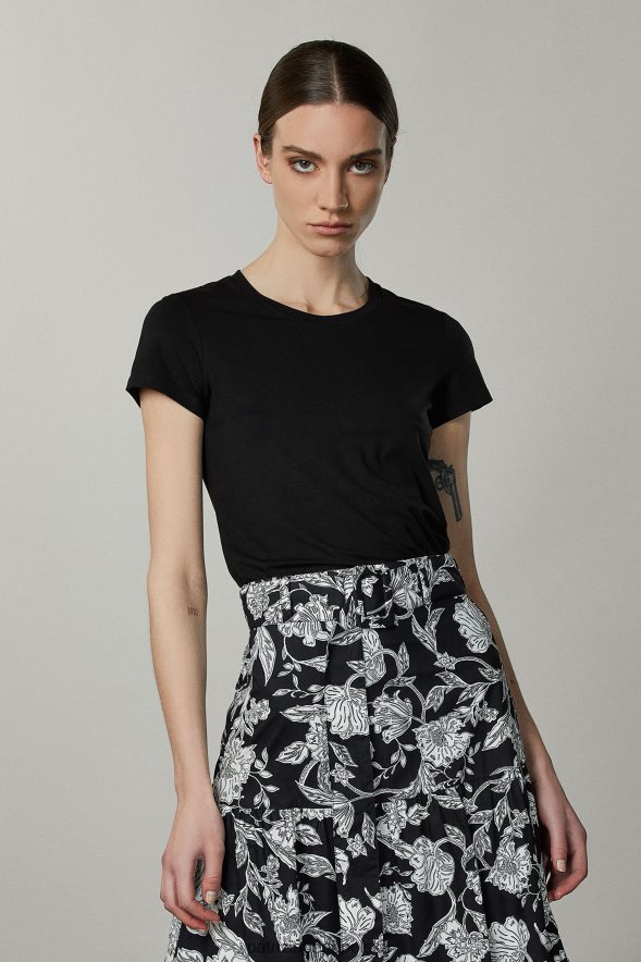 strój Patrizia Pepe Nero lata kobiety niezbędna koszulka ze stretchem 866488684