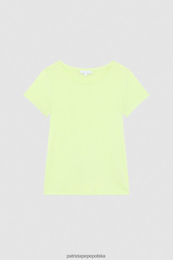 strój Patrizia Pepe słoneczna limonka kobiety wąska koszulka z logo 866488457