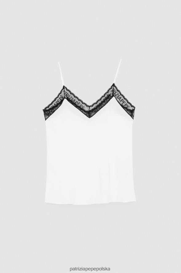strój Patrizia Pepe Bianco kobiety koronkowy top 866488610