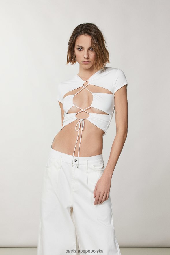 strój Patrizia Pepe Bianco kobiety wycięty tył u góry 866488369