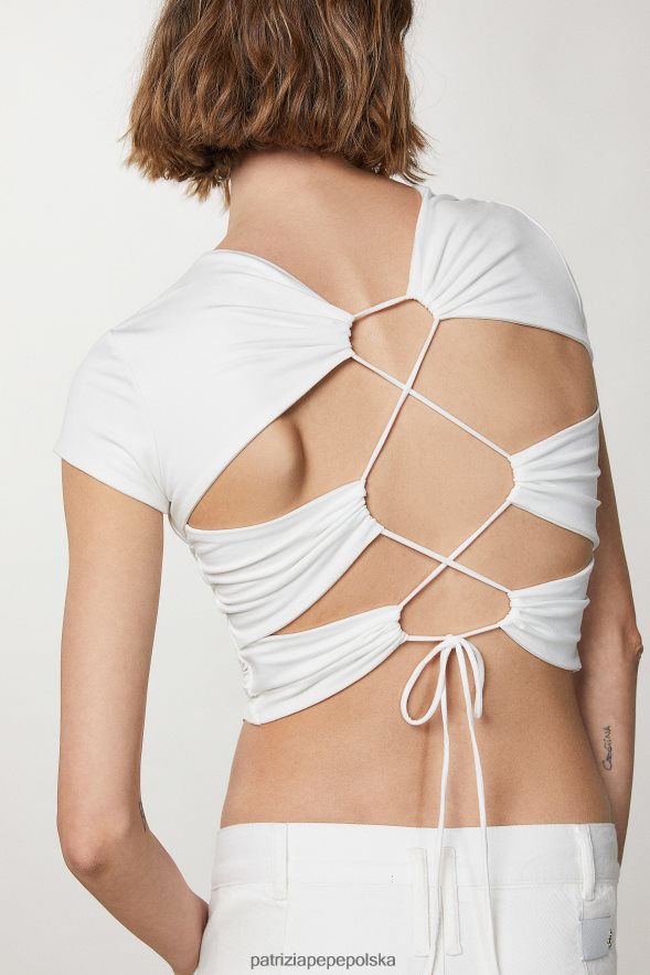 strój Patrizia Pepe Bianco kobiety wycięty tył u góry 866488369
