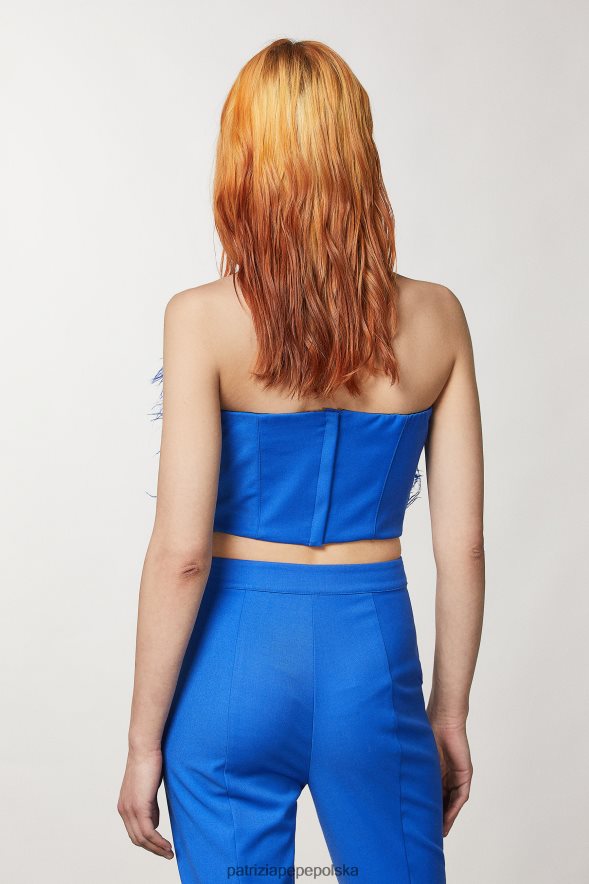 strój Patrizia Pepe Blue Ray kobiety Top z flanelowego piórka 8664888