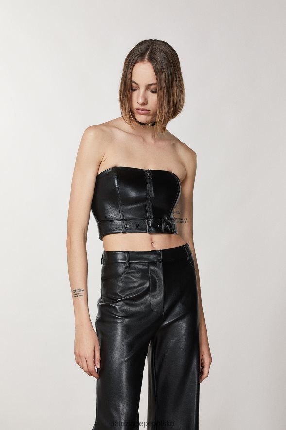 strój Patrizia Pepe Nero kobiety Gorset zapinany na zamek i sprzączkę 866488143