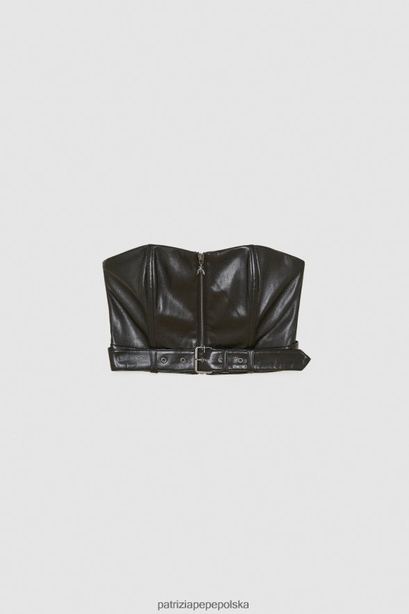 strój Patrizia Pepe Nero kobiety Gorset zapinany na zamek i sprzączkę 866488143