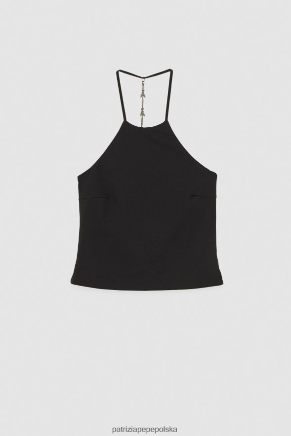 strój Patrizia Pepe Nero kobiety Jerseyowy top bez rękawów 86648819