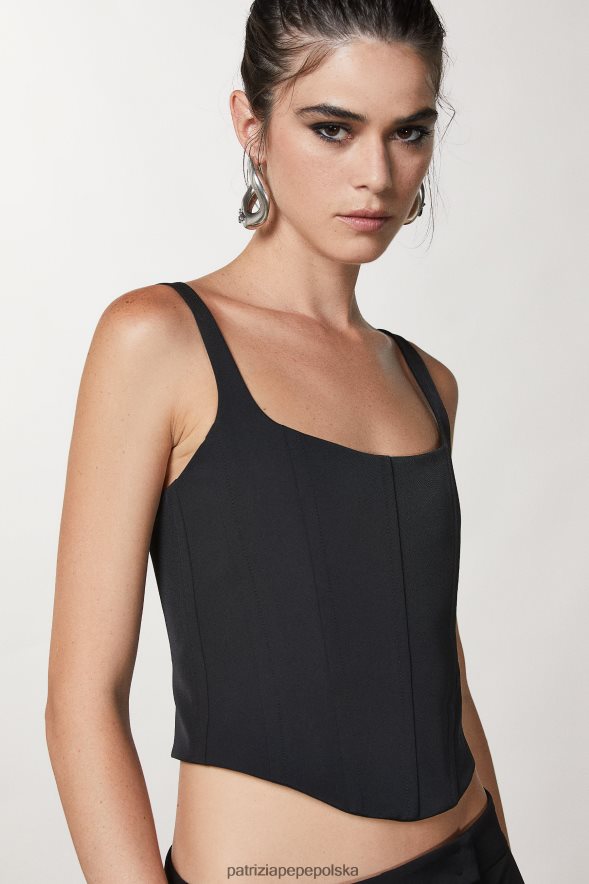 strój Patrizia Pepe Nero kobiety bardziej obcisły top 86648827