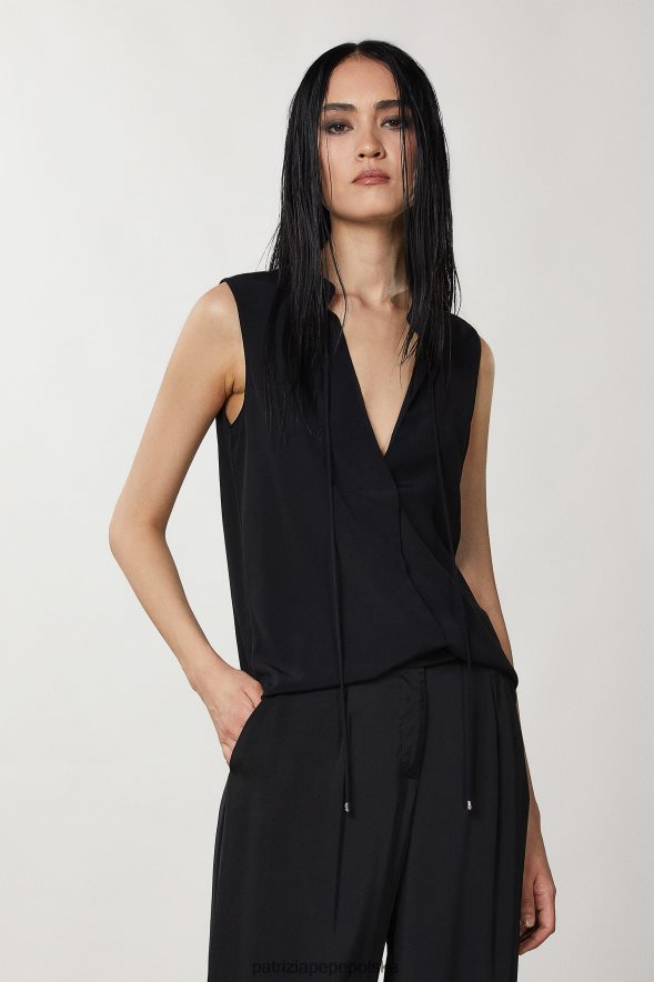 strój Patrizia Pepe Nero kobiety bluzka na ramiączkach 866488360