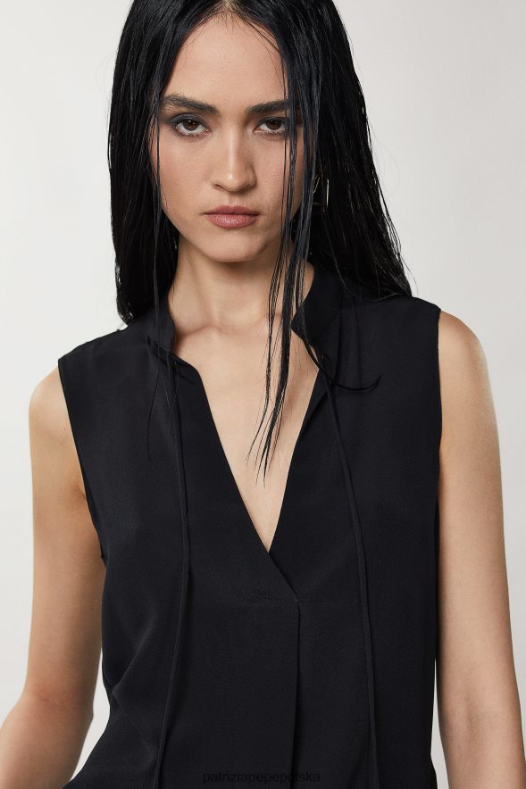strój Patrizia Pepe Nero kobiety bluzka na ramiączkach 866488360