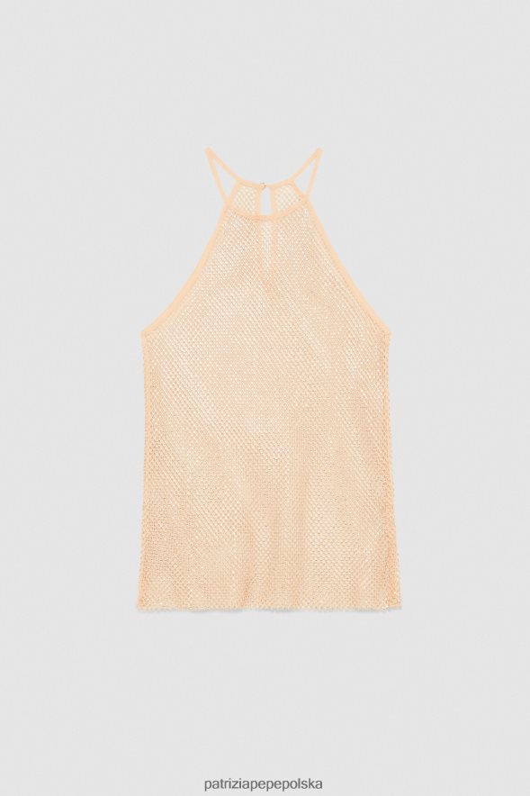 strój Patrizia Pepe astralny rumieniec kobiety top bez rękawów z kryształkami 86648882