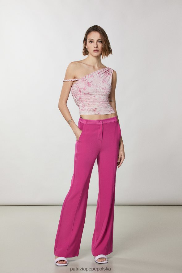 strój Patrizia Pepe kwiat róży kobiety Top z marszczeniem na jedno ramię 866488303