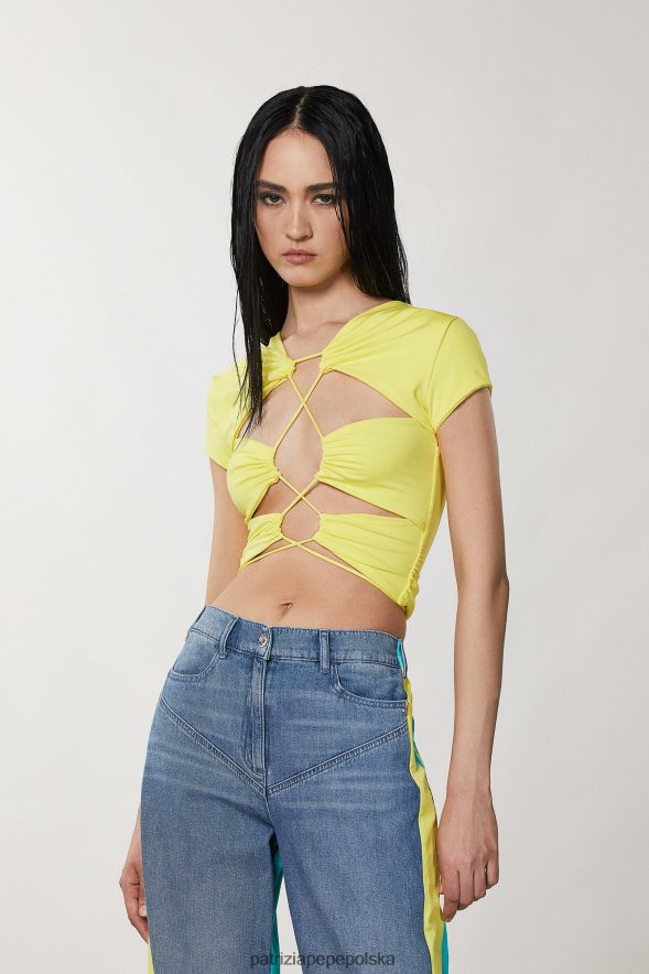 strój Patrizia Pepe letni żółty kobiety wycięty tył u góry 866488203